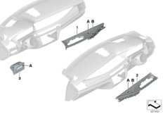 Панель приборов Individual,доп.элементы для BMW F15 X5 25dX N47S1 (схема запасных частей)