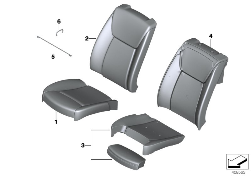 Набивка и обивка базового сиденья Пд для ROLLS-ROYCE RR4 Ghost N74R (схема запчастей)