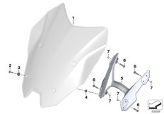Ветрозащитный щиток / крепление для MOTO K54 R 1250 RS 19 (0J81, 0J83) 0 (схема запасных частей)