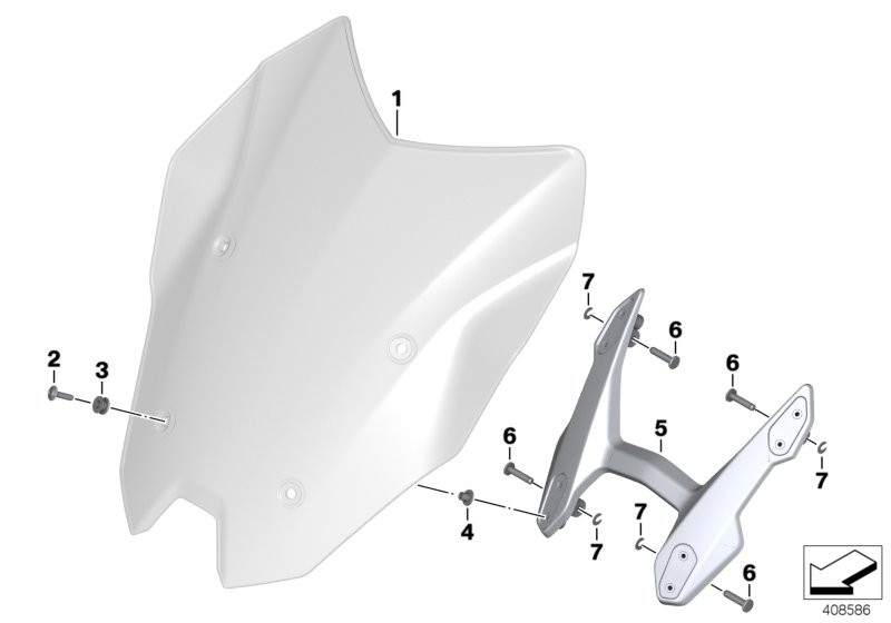 Ветрозащитный щиток / крепление для MOTO K54 R 1250 RS 19 (0J81, 0J83) 0 (схема запчастей)