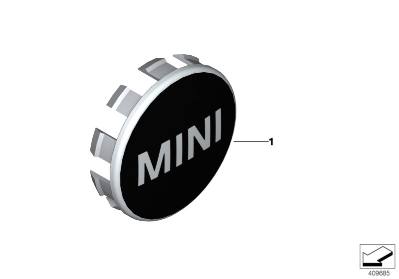 Колпак ступицы колеса MINI для MINI F54 One D B37 (схема запчастей)
