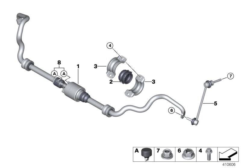 Стабилизатор Пд/Dynamic Drive для BMW F86 X6 M S63R (схема запчастей)