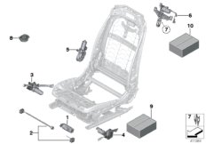 Сиденье Пд, э/оборудование и приводы для BMW RR4 Ghost EWB N74R (схема запасных частей)