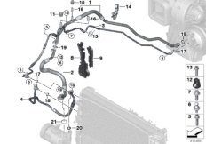 Трубопроводы хладагента для BMW F54 One B38 (схема запасных частей)