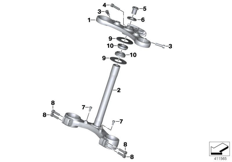 Перемычка вилки для BMW K17 C evolution (0C03) 0 (схема запчастей)