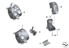 Комбинированный выключатель на руле для MOTO K40 K 1300 S (0508,0509) 0 (схема запасных частей)