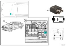 Реле определения пуска K6307 для BMW E36 318tds M41 (схема запасных частей)