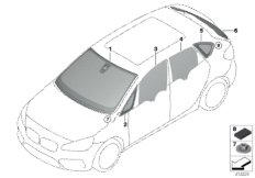 Остекление для BMW F45 220dX B47 (схема запасных частей)