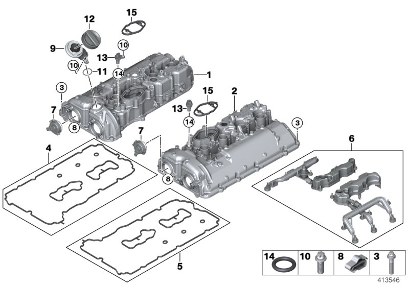 Крышка головки блока цилиндров для BMW G12 750LiX 4.0 N63R (схема запчастей)