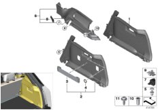 Боковая обшивка багажного отделения П для BMW I01N i3 120Ah IB1 (схема запасных частей)