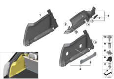 Боковая обшивка багажного отделения Л для BMW I01 i3 60Ah IB1 (схема запасных частей)