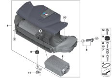 Глушитель шума всас./смен.элем.фил./HFM для BMW F86 X6 M S63R (схема запасных частей)