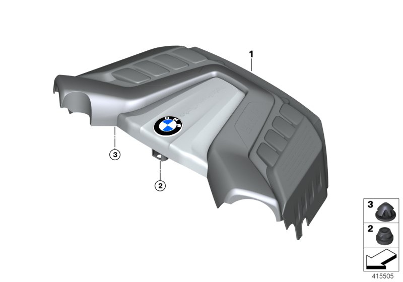 Звукоизоляционный кожух для BMW F85 X5 M S63R (схема запчастей)