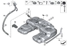 Топливный бак/дополнительные элементы для BMW F15 X5 50iX 4.4 N63N (схема запасных частей)