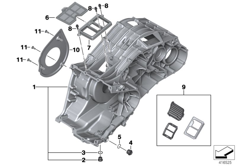 Картер двигателя Нж для MOTO K19 C 650 GT 16 (0C05, 0C15) 0 (схема запчастей)