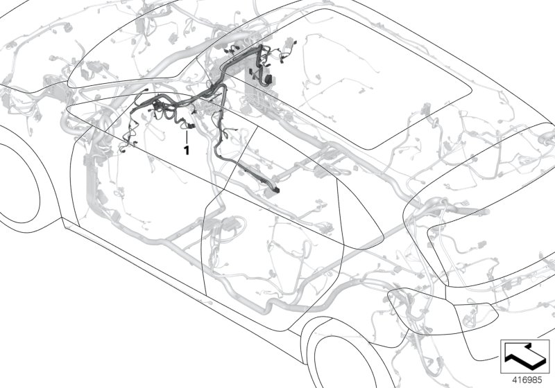 Жгут проводов панели приборов для BMW F39 X2 18d B47 (схема запчастей)