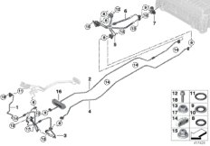 Трубопроводы хладагента под днищем для BMW F15 X5 40eX N20 (схема запасных частей)