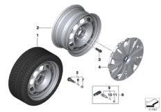 Колесный диск стальной диз.12 - 16'' для BMW F40 120dX B47D (схема запасных частей)