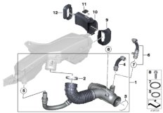 Трубопровод очищ.возд./воздухозаборник для BMW F20N 114d B37 (схема запасных частей)