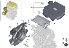 Звукоизоляционный кожух двигателя для MINI F54 One D B37 (схема запасных частей)