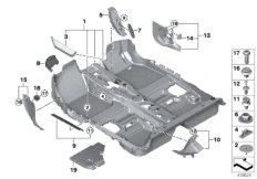 облицовка днища для MINI F55 Cooper SD B47 (схема запасных частей)