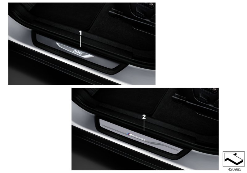 BMW светодиод защитные молдинги порога для BMW F25 X3 28iX N20 (схема запчастей)