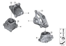 Подвеска двигателя для BMW F22N 230i B48 (схема запасных частей)