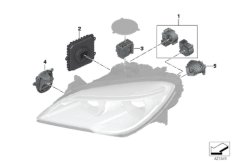 Электронные детали светодиодной фары для BMW F13N 650iX 4.0 N63N (схема запасных частей)