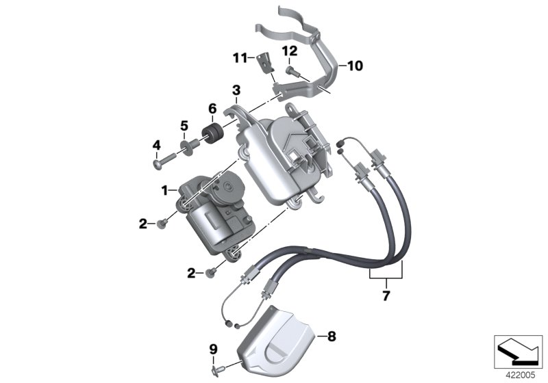 Заслонка глушителя для BMW K46 S 1000 RR 17 (0D50, 0D60) 0 (схема запчастей)