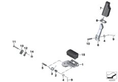 Система упоров для ног для BMW K72 F 800 GS 08 (0219,0229) 0 (схема запасных частей)