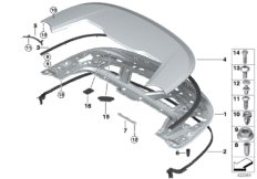 Крышка отделения для складного верха для BMW F23 M235iX N55 (схема запасных частей)