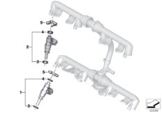Форсунки, пусковые клапаны для BMW K49 S 1000 XR (0D03, 0D13) 0 (схема запасных частей)