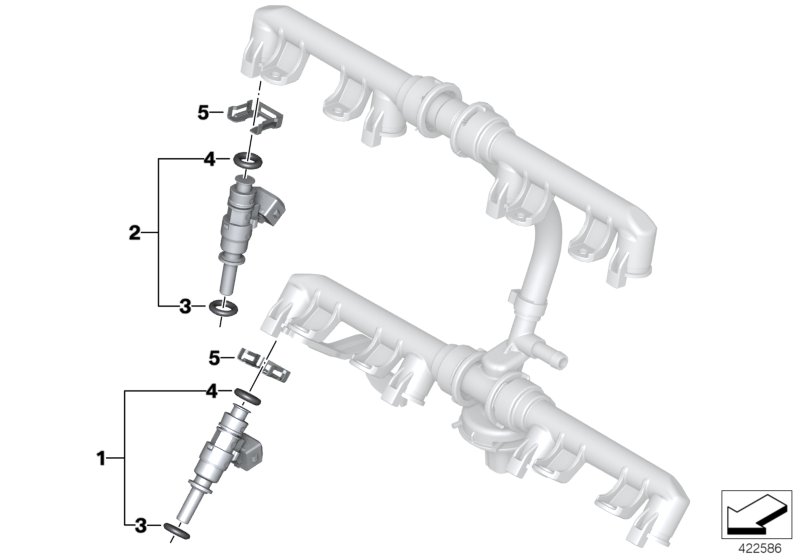 Форсунки, пусковые клапаны для BMW K46 S 1000 RR 10 (0507,0517) 0 (схема запчастей)