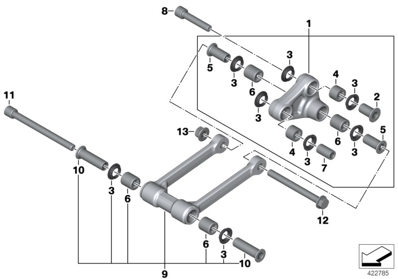 Направляющие элементы для BMW K47 S 1000 R (0D02, 0D12) 0 (схема запчастей)