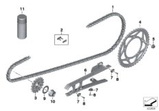 Цепной привод для BMW K46 S 1000 RR 15 (0D10,0D21) 0 (схема запасных частей)