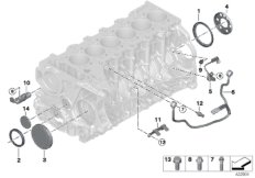 Блок цилиндров/дополнительные элементы для BMW F83 M4 S55 (схема запасных частей)