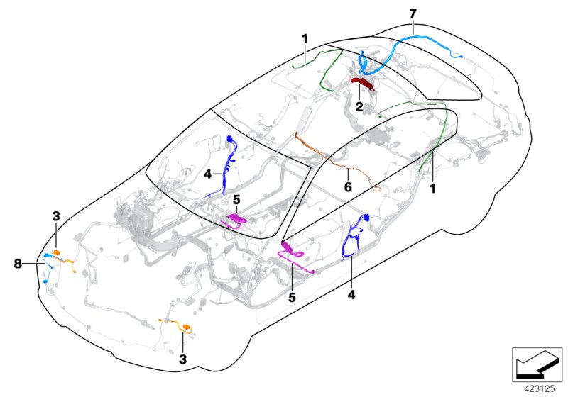 Различные ремонтные провода для BMW MOSP M235i Racing N55 (схема запчастей)