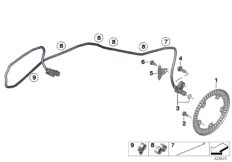 Датчик угловой скорости колеса Зд для BMW K49 S 1000 XR (0D03, 0D13) 0 (схема запасных частей)