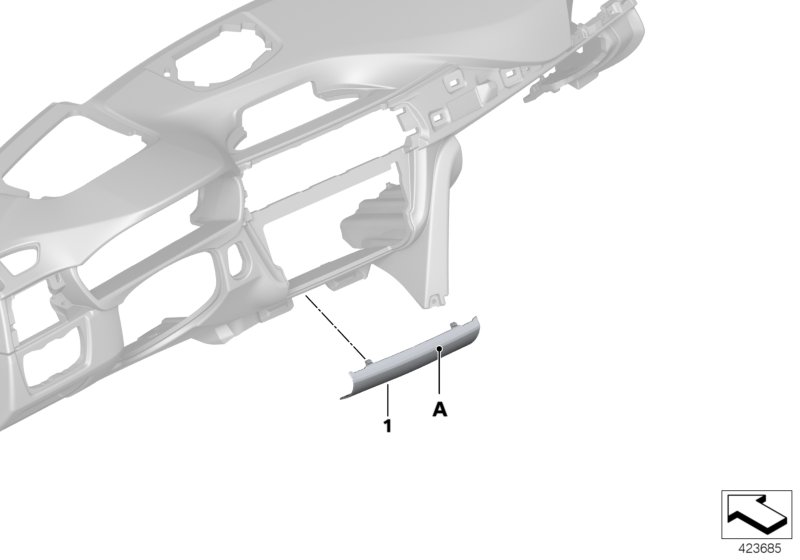 Панель приборов Individual,доп.элементы для BMW F31 335iX N55 (схема запчастей)