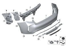 Облицовка M Зд для BMW F86 X6 M S63R (схема запасных частей)