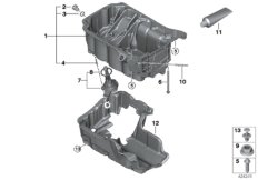 Масляный картер/маслоизмерит.приспособл. для BMW F56 Cooper B36 (схема запасных частей)