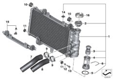 Радиатор охлаждающей жидкости для MOTO K71 F 800 GT 17 (0B53, 0B63) 0 (схема запасных частей)