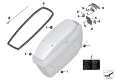 Детали чемодана спецавтомобиля для MOTO K26 R 900 RT 05 SF (0367,0387) 0 (схема запасных частей)