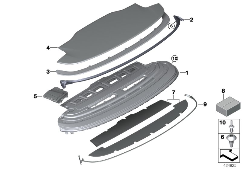 Крышка отделения для складного верха для BMW F33 435iX N55 (схема запчастей)