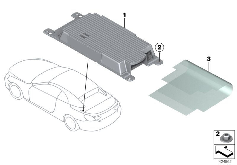 Телематические услуги Combox GPS для BMW F13 640dX N57Z (схема запчастей)