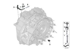 GA8F22AW, крепление/доп.элементы КПП для BMW F48 X1 25iX B42 (схема запасных частей)