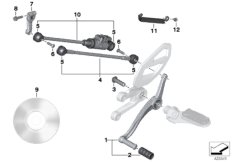 Рычаг переключения передач для BMW K49 S 1000 XR (0D03, 0D13) 0 (схема запасных частей)