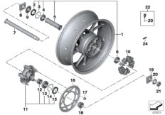 Литой диск Зд для BMW K49 S 1000 XR (0D03, 0D13) 0 (схема запасных частей)