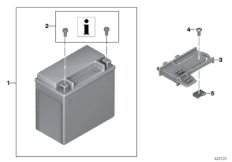 Аккумуляторная батарея AGM для MOTO K73 F 800 R 17 (0B54, 0B64) 0 (схема запасных частей)