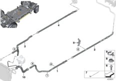 Шланги системы охлаждения для BMW I01 i3 60Ah Rex IB1 (схема запасных частей)